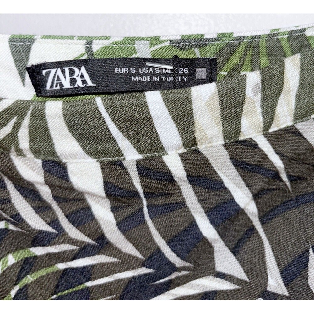 Zara Green Tropical Print Maxi Skirt Size Small - Picture 2 of 5